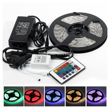 KIT STRISCIA LED RGB STRIP 5M 300 LED 5050 + CONTROLLER + TELECOMANDO 5 METRI