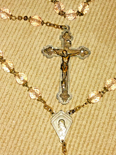 Vintage silver bronze crucifix - vintage,