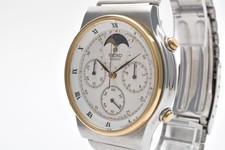 [Quasi Come Nuovo] Vintage SEIKO Fasi Lunari Quarzo 7A48-7000 Cronografo Data Uomo Romano