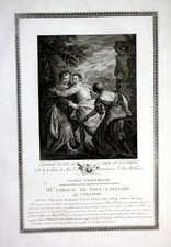 1786 Laster Tugend Vice Vertu Man Incisione Stampa Antica Veronese Launay