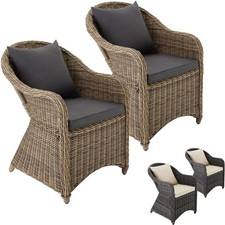 Set 2x Poltrona Seduta Sedia Giardino Alluminio Polyrattan Arredamento Nuovo