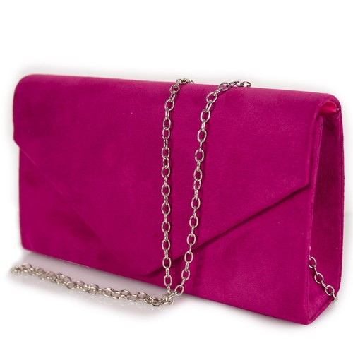 Pochette fucsia scamosciata