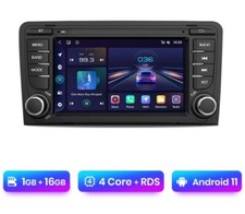 RADIO 2 DIN 7" PER AUDI A3 ANDROID BLUETOOTH USB GPS NAVIGATORE TELECAMERA 