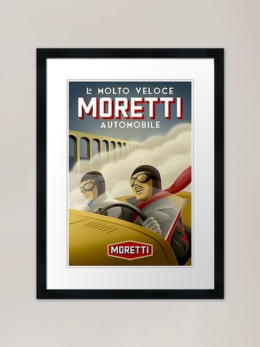 Moretti auto races poster - moretti,