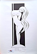 RINO FERRARI  Tecnica mista su carta  / quadro donna    (64,0   X  44.0   cm.)