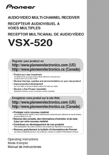 Pioneer vsx 520 ricevitore - pioneer, vsx-520