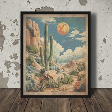 Moon cactus flower arte - moon, da