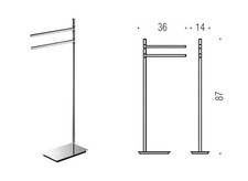 PIANTANA SQUARE COLOMBO DESIGN ACCIAIO CON 2 PORTA SALVIETTE B99010HPS1