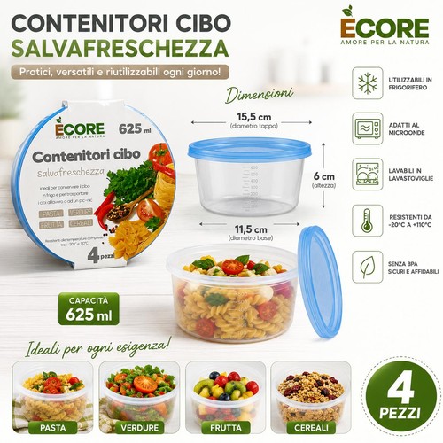 Set contenitori per - 4, alimenti