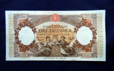 1958 Italy EXTRA large RARE banknote 10000 Lire VF+ Regine del Mare