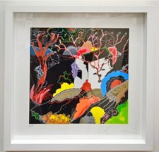 Paesaggio in nero   Luca Alinari   Opera incorniciata   Serigrafia polimaterica 