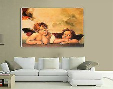QUADRI MODERNI TELA XXL 200X125 GLI ANGELI MICHELANGELO BUONARROTI ARTE ARREDO