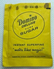 DOMINO'S SUGAR VINTAGE GIALLO PACCHETTO SPAZZATO DICE TENERE MARYLAND BELLO