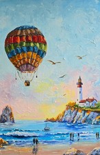 Mongolfiera quadro olio 20x30