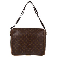 Borsa a tracolla Louis Vuitton Abbesses Messenger Monogram Tela Marrone Tela