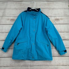 Giacca Anorak Vintage Woolrich Teton Gore-Tex Foderata in Pile Donna L Blu
