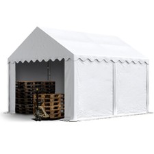 Tendone deposito 4x4 m tenda capanonne PVC 750 N bianco rinforzo perimetrale
