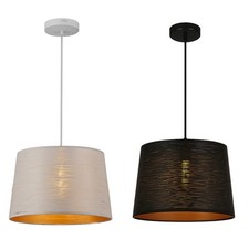 Lampadario minimal a sospensione in metallo attacco E27 bianco o nero