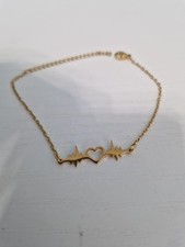 Braccialetto Cavigliera - Acciaio Color Oro Cuore Amore Regalo Catena Bracciale