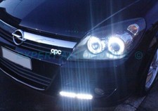 FARI NERI ANGEL EYES A LED LENTICOLARI ANTERIORI OPEL ASTRA H DAL 03/04 -- 11/09