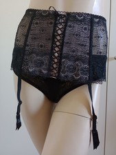 VERDISSIMA GRUPPO LA PERLA REGGICALZE PIZZO ROSSO TAGLIA 2 SEXY LINGERIE INTIMO