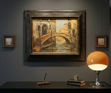 Antico Dipinto Olio su Tela