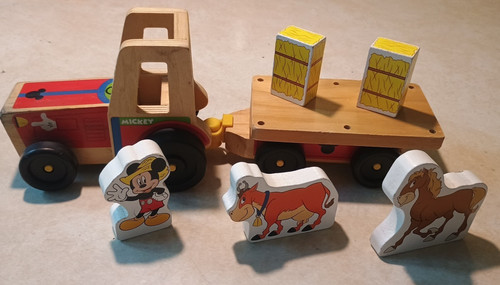 Set trattore legno topolino - set, in