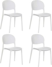 Kit 4 sedie polipropilene cucina bar ristorante interno esterno bianco 150ro