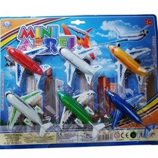 SET 6 AEREI COLORATI MINI MISTE CREA AEROPORTO INTERNAZIONALE BAMBINI GIOCATTOLO