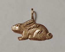 Ciondolo pasquale coniglietto coniglietto oro 14 kt nuovo