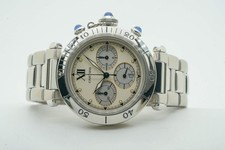 Cartier Pasha 38mm W31004H3 Chrono Chronograph Champagne / Silver Dial Quartz...