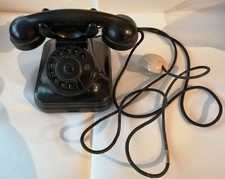 ANTICO TELEFONO a DISCO IN Bachelite NERO Anni '30 '40 SIEMENS Tipo M