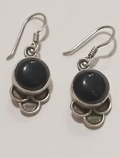 Vintage Orecchini Donna Argento 925 E Onice