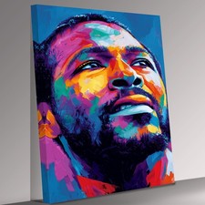 Quadro arte da parete Marvin Gaye astratto moderno contemporaneo stampa su tela