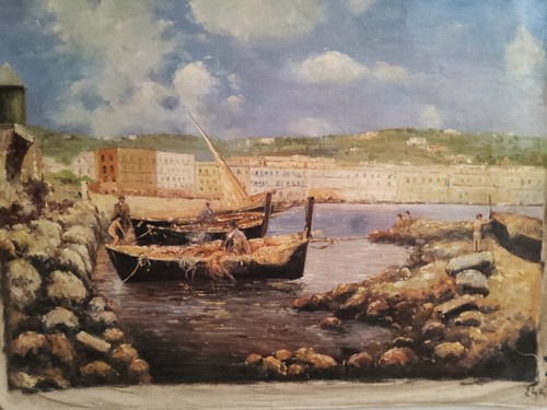 Quadro paesaggio velieri - , pesca