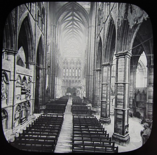 Glass magic lantern slide - glass,