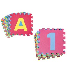 Tappeto puzzle bambini morbido da comporre 10 pezzi in schiuma antiurto lavabile