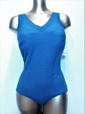 GOLDEN BEACH costume intero taglie forti 60050 RIGATO contenitivo BLUETTE senza 