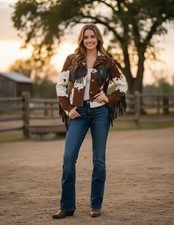 Giacca western in pelle di