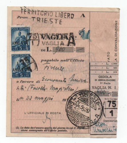 Trieste amg ftt - amg, 23/5/1950