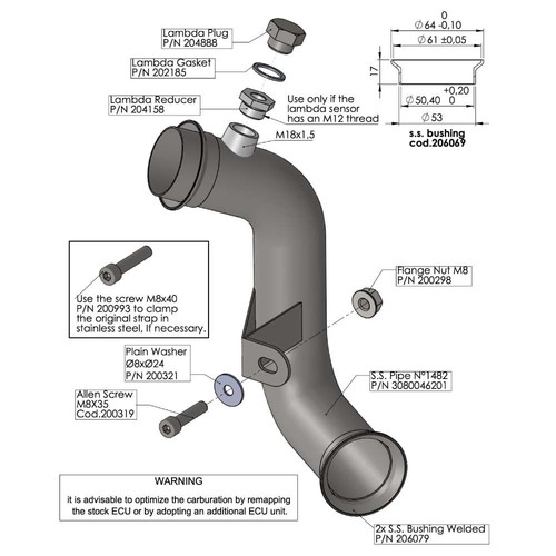 80046 collettore scarico tubo - 80046,