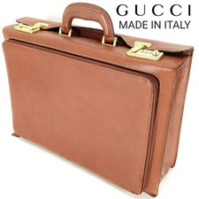 Made in Italy GUCCI Custodia Pilota Pelle Marrone Vera Pelle Gucci Baule 1060 Fr
