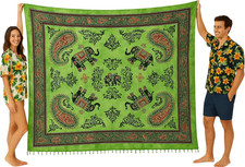 Telo Mare Matrimoniale Cotone Etnico - Telo Mare Grande 240X220Cm - Coperta Da S