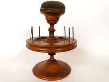 Porta Bobina Antico Legno Turned Collezione Sartoria 19esimo Secolo