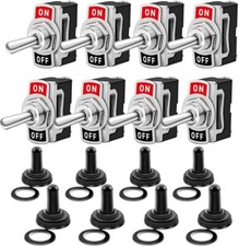8 Pezzi SPST Interruttore a Levetta con Cappuccio Impermeabile, 10A/12VDC, 6A/24