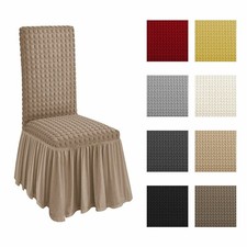 Coprisedie Coppia 2 Cuscini Vesti Sedia con Volant Tessuto Bolle Vari Colori