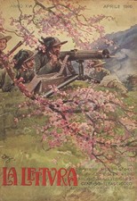 STAMPA 1916 BERSAGLIERI MITRAGLIERI ESERCITO POSTAZIONE WW1 ACHILLE BELTRAME