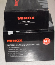 Fotocamera Minox Digital Classic 14.0 nera con flash mirino scatola in legno come nuova