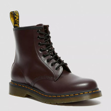 DR. MARTENS 1460 STIVALI STRINGATI IN PELLE LISCIA, BORDEAUX, 27277626,TAGLIA 9.5UK,EU44