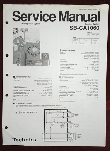 Technics ca1060 manuale di - technics, sb-ca1060